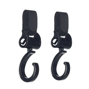 Set 2 carlige auto pentru carucior, Jane, Fixare pe cadru, multifunctionale, Negru