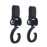 Set 2 carlige auto pentru carucior, Jane, Fixare pe cadru, multifunctionale, Negru