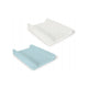 Set 2 huse, Ceba Baby, Pentru saltea de infasat, 50x70 cm, Certificat Oeko-Tex Standard 100, Bumbac, Turquoise/Ecru