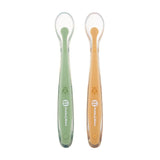 Set 2 lingurite, Petite&Mars, Take&Match, Includ cutie pentru depozitare, Adecvate pentru masina de spalat vase, Fara BPA, 6 luni+, Verde/ Galben