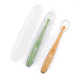 Set 2 lingurite, Petite&Mars, Take&Match, Includ cutie pentru depozitare, Adecvate pentru masina de spalat vase, Fara BPA, 6 luni+, Verde/ Galben