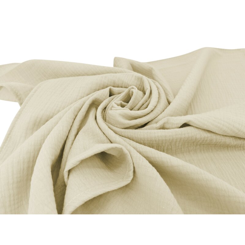 Set 2 museline, Qmini, Multifunctionale, Din bumbac certificat Oeko Tex Standard 100, Ideale pentru infasat, 75x75 cm, Warm beige and Cream