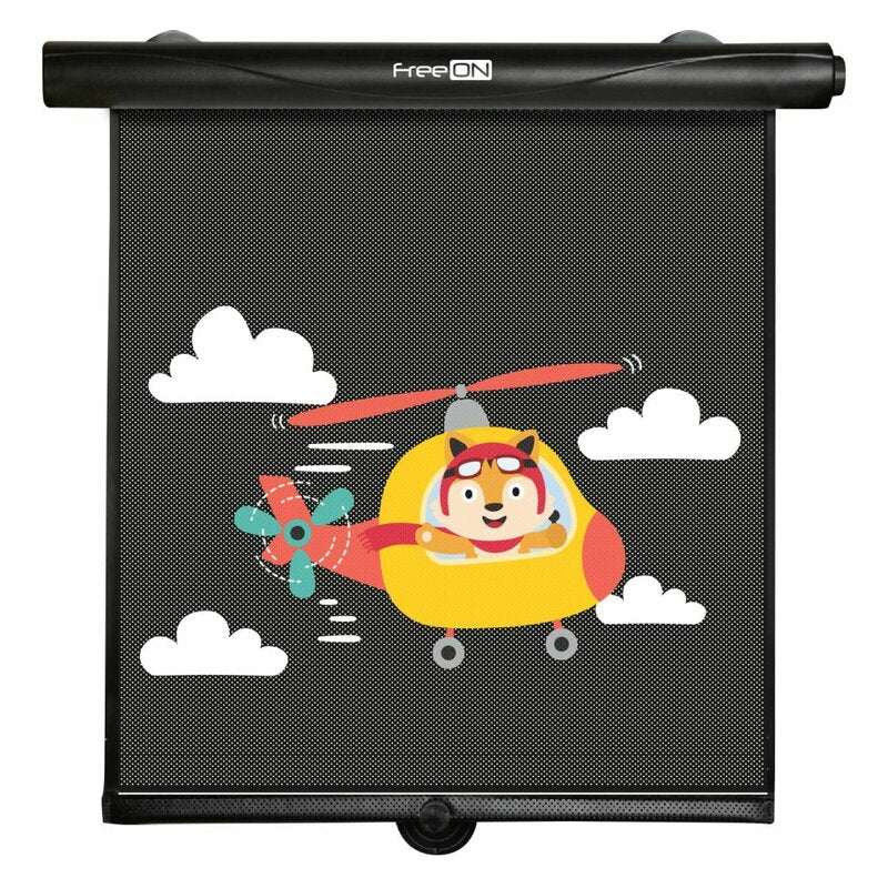 Set 2 parasolare auto, FreeOn, Retractabile, Functioneaza prin apasarea unui buton, Black
