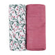 Set 2 scutece, Petite&Mars, Misty, Din muselina de bambus, Hipoalergenice, Dimensiuni mari, 120 x 120 cm, Certificate Oeko Tex Standard 100, Pink Meadow