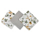 Set 3 museline, Qmini, Multifunctionale, Din bumbac certificat Oeko Tex Standard 100, 30x30 cm, Botanica si Grey