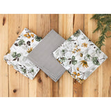 Set 3 museline, Qmini, Multifunctionale, Din bumbac certificat Oeko Tex Standard 100, 30x30 cm, Botanica si Grey