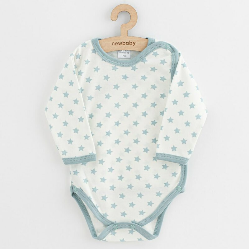 Set 3 piese, New Baby, Classic II, Include 3 body-uri cu maneca lunga, Marime 62, Din bumbac 100%, Blue