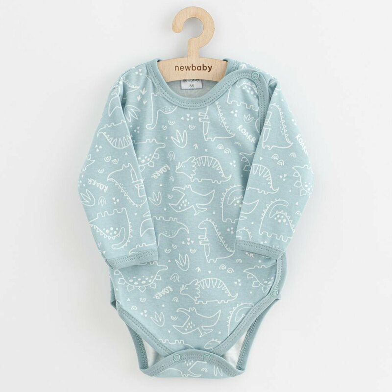 Set 3 piese, New Baby, Classic II, Include 3 body-uri cu maneca lunga, Marime 62, Din bumbac 100%, Blue