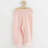 Set 3 piese, New Baby, Classic II, Include 3 perechi de pantalonasi cu botosei, Marime 50, Din bumbac 100%, Pink