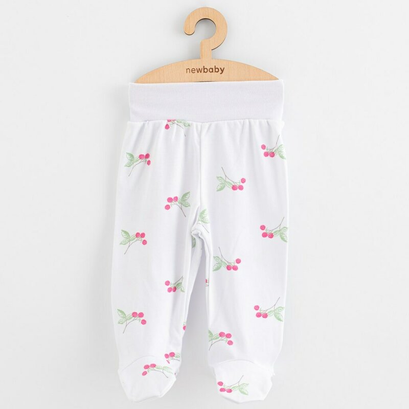 Set 3 piese, New Baby, Classic II, Include 3 perechi de pantalonasi cu botosei, Marime 50, Din bumbac 100%, Pink