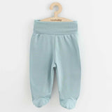 Set 3 piese, New Baby, Classic II, Include 3 perechi de pantalonasi cu botosei, Marime 56, Din bumbac 100%, Blue
