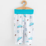 Set 3 piese, New Baby, Classic II, Include 3 perechi de pantalonasi cu botosei, Marime 56, Din bumbac 100%, Blue