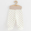 Set 3 piese, New Baby, Classic II, Include 3 perechi de pantalonasi cu botosei, Marime 62, Din bumbac 100%, Beige