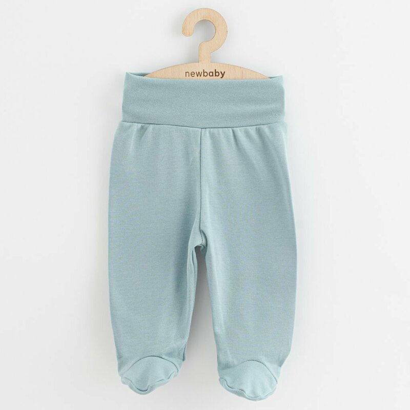 Set 3 piese, New Baby, Classic II, Include 3 perechi de pantalonasi cu botosei, Marime 62, Din bumbac 100%, Blue