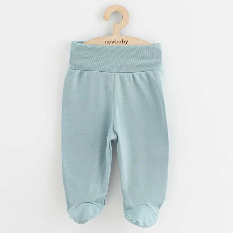 Set 3 piese, New Baby, Classic II, Include 3 perechi de pantalonasi cu botosei, Marime 62, Din bumbac 100%, Blue