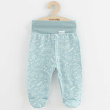 Set 3 piese, New Baby, Classic II, Include 3 perechi de pantalonasi cu botosei, Marime 62, Din bumbac 100%, Blue