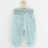 Set 3 piese, New Baby, Classic II, Include 3 perechi de pantalonasi cu botosei, Marime 62, Din bumbac 100%, Blue
