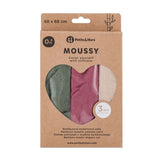 Set 3 scutece, Petite&Mars, Moussy, Din muselina de bambus, Hipoalergenice, 68 x 68 cm, Certificate Oeko Tex Standard 100, Botanic Tones