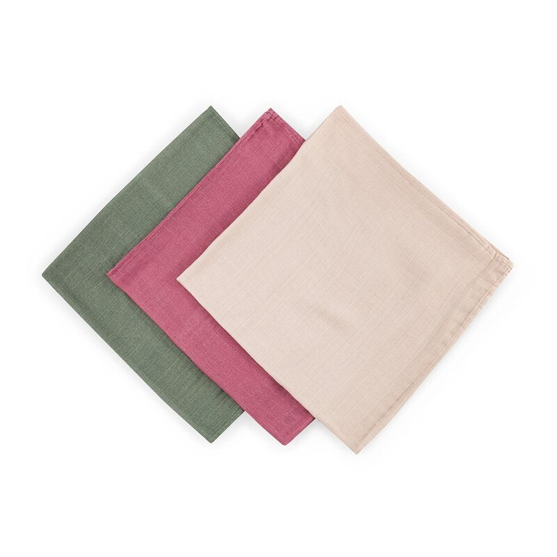Set 3 scutece, Petite&Mars, Moussy, Din muselina de bambus, Hipoalergenice, 68 x 68 cm, Certificate Oeko Tex Standard 100, Botanic Tones