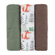 Set 3 scutece, Petite&Mars, Moussy, Din muselina de bambus, Hipoalergenice, 68 x 68 cm, Certificate Oeko Tex Standard 100, Forest Fox