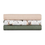 Set 3 scutece, Petite&Mars, Moussy, Din muselina de bambus, Hipoalergenice, 68 x 68 cm, Certificate Oeko Tex Standard 100, Lama Vibes
