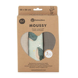 Set 3 scutece, Petite&Mars, Moussy, Din muselina de bambus, Hipoalergenice, 68 x 68 cm, Certificate Oeko Tex Standard 100, Whale Song