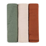 Set 3 scutece, Petite&Mars, Moussy, Din muselina de bambus, Hipoalergenice, 68 x 68 cm, Certificate Oeko Tex Standard 100, Earth Tones