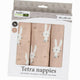 Set 3 scutece terta, Bubaba, Din bumbac, 80x80 cm, Beige Bunnies