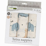 Set 3 scutece terta, Bubaba, Din bumbac, 80x80 cm, Beige Safari