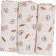 Set 3 scutece terta, Bubaba, Din bumbac, 80x80 cm, Carrots and Rainbow