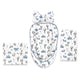 Set 4 in 1 Cosulet bebelus, MimiNu, Baby Cocoon 75x55 cm, Husa bumbac, Din bumbac certificat Oeko Tex Standard 100, Cu paturica 50x70 cm, Cu salteluta, Cu perna fluture, Blue Plane