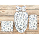 Set 4 in 1 Cosulet bebelus, MimiNu, Baby Cocoon 75x55 cm, Husa bumbac, Din bumbac certificat Oeko Tex Standard 100, Cu paturica 50x70 cm, Cu salteluta, Cu perna fluture, Blue Plane