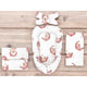 Set 4 in 1 Cosulet bebelus, MimiNu, Baby Cocoon 75x55 cm, Husa bumbac, Din bumbac certificat Oeko Tex Standard 100, Cu paturica 50x70 cm, Cu salteluta, Cu perna fluture, Design, Betty