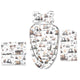 Set 4 in 1 Cosulet bebelus, MimiNu, Baby Cocoon 75x55 cm, Husa bumbac, Din bumbac certificat Oeko Tex Standard 100, Cu paturica 50x70 cm, Cu salteluta, Cu perna fluture, Design, Cars Grey