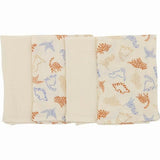 Set 4 lavete, Bubaba, Din muselina, Dimensiune 40x40 cm, Pentru spalarea si ingrijirea fetei si a corpului bebelusului dupa masa sau baita, Beige Animals