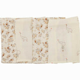Set 4 lavete, Bubaba, Din muselina, Dimensiune 40x40 cm, Pentru spalarea si ingrijirea fetei si a corpului bebelusului dupa masa sau baita, Beige Elephant