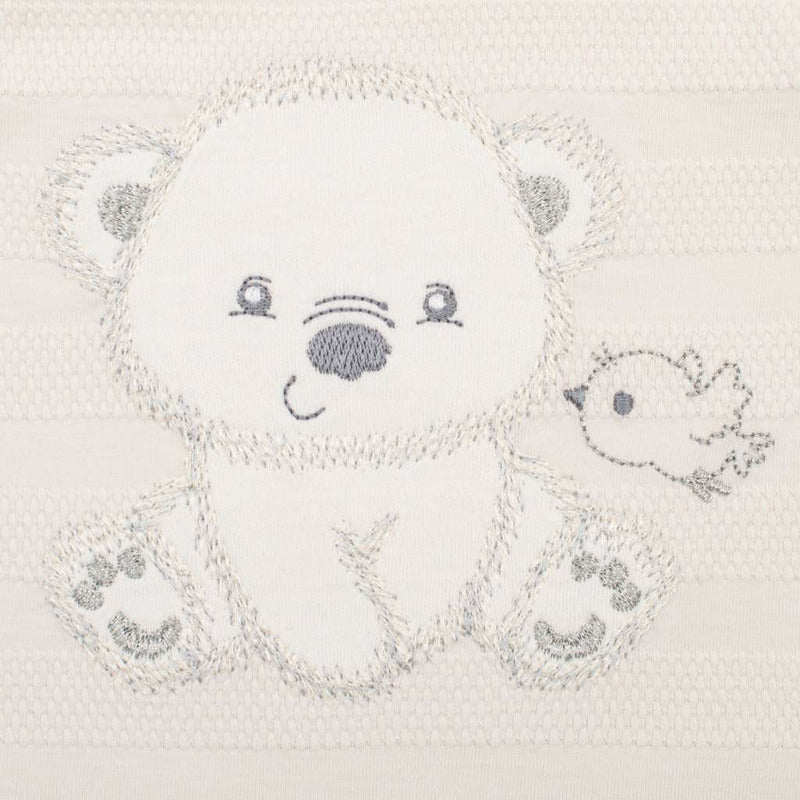 Set 4 piese, New Baby, Include bluza, body cu maneca lunga, salopeta fara maneci, caciulita, Marime 56, Din bumbac 100%, Sweet Bear Beige - gogobaby.ro