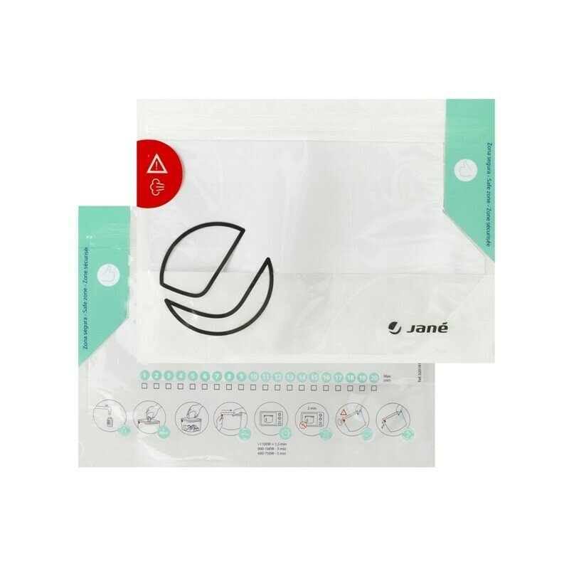 Set 5 pungi de sterilizare, Jane, Pentru microunde, Gata in 90 de secunde, 28 x 21 cm