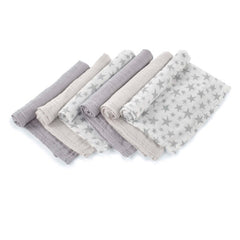 Set 6 scutece, Jane, Din muselina de bambus, Hipoalergenice, 35 x 35 cm, Star