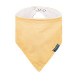 Set bavete bandana, Petite&Mars, Luke, 2 bucati, Bumbac 100% natural, Reglabila cu capse, 3 luni+, Protectie hainute, Bej/Ocru