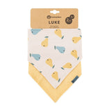 Set bavete bandana, Petite&Mars, Luke, 2 bucati, Bumbac 100% natural, Reglabila cu capse, 3 luni+, Protectie hainute, Bej/Ocru