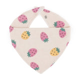 Set bavete bandana, Petite&Mars, Luke, 2 bucati, Bumbac 100% natural, Reglabila cu capse, 3 luni+, Protectie hainute, Bej/Roz