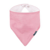 Set bavete bandana, Petite&Mars, Luke, 2 bucati, Bumbac 100% natural, Reglabila cu capse, 3 luni+, Protectie hainute, Bej/Roz