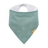 Set bavete bandana, Petite&Mars, Luke, 2 bucati, Bumbac 100% natural, Reglabila cu capse, 3 luni+, Protectie hainute, Bej/Verde