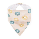 Set bavete bandana, Petite&Mars, Luke, 2 bucati, Bumbac 100% natural, Reglabila cu capse, 3 luni+, Protectie hainute, Bej/Verde