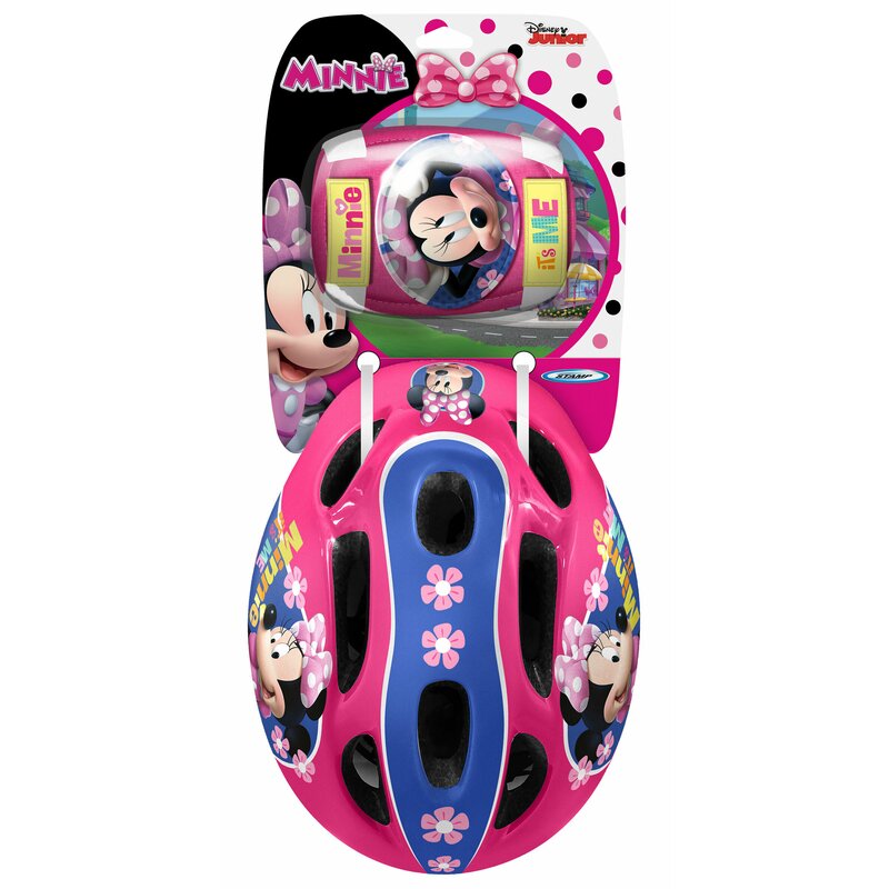 Set casca protectie, genunchiere si cotiere, Stamp, Disney, Sigure si confortabile, Reglabile, Conform cu EN1078, Marime 50/56 cm, 3 ani+, Minnie Mouse - gogobaby.ro