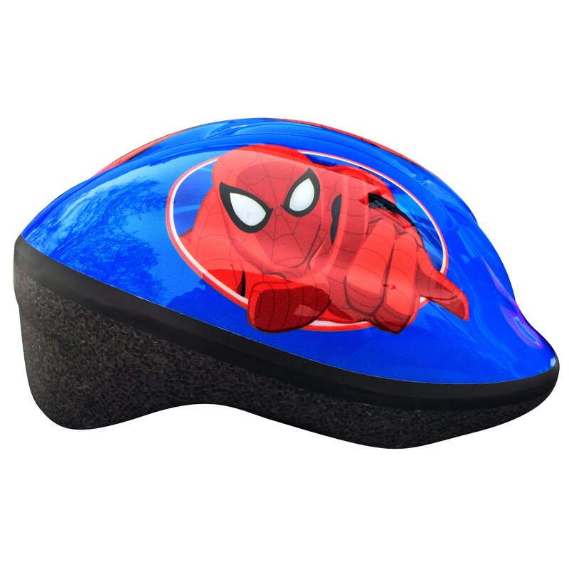 Set casca protectie, genunchiere si cotiere, Stamp, Marvel, Sigure si confortabile, Reglabile, Conform cu EN1078, Marime 50/56 cm, 3 ani+, Spiderman