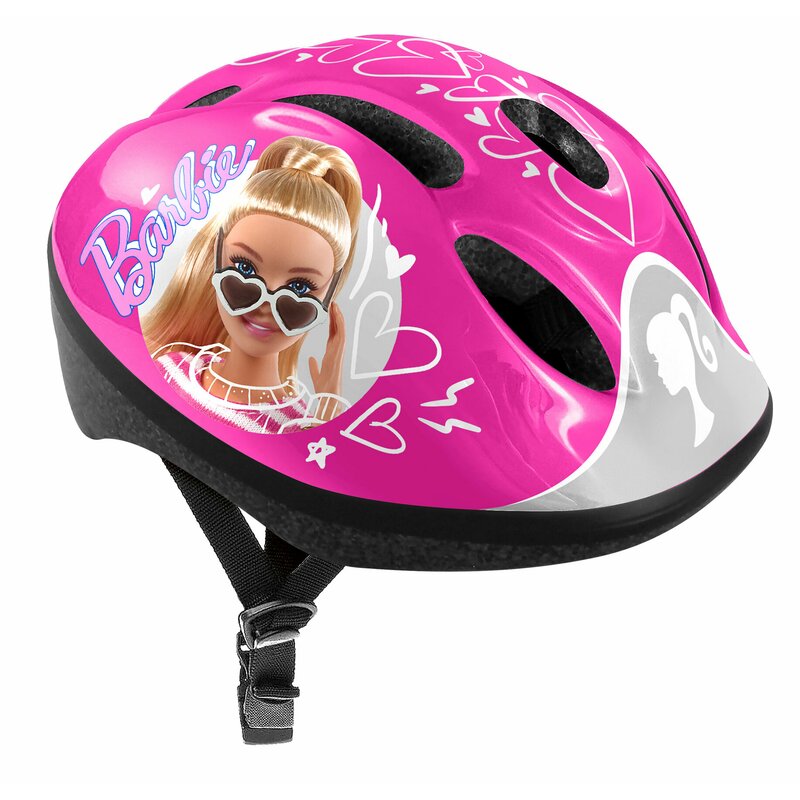 Set casca protectie, genunchiere si cotiere, Stamp, Sigure si confortabile, Reglabile, Conform cu EN1078, Marime 50/56 cm, 3 ani+, Barbie