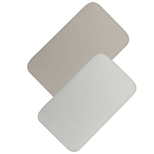 Set cearceafuri cu elastic, Lionelo, 80x42 cm, Pentru co-sleepere, Pentru saltele de max. 10 cm inaltime, Din bambus, Usor de spalat, 30 grade, Fara calcare, Ecologic, Alb/Bej