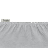 Set cearceafuri cu elastic, Lionelo, Pentru patuturi 120 x 60 cm, Pentru saltele de max. 10 cm inaltime, Din bambus, Usor de spalat, 30 grade, Fara calcare, Ecologic, Alb/Gri